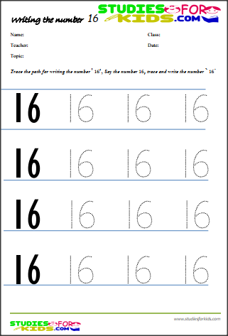 Preschool number worksheets Tracing number 11-20 pdf | studiesforkids.com